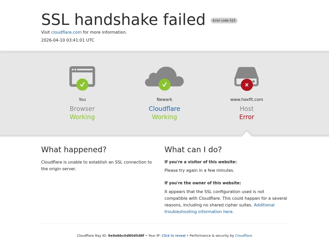 Hexfit pricing page showing plan options